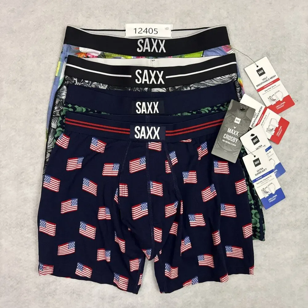 SAXX Boxer Briefs Mens Small 4 Pack Bundle BallPark Pouch NWT Performance NWT